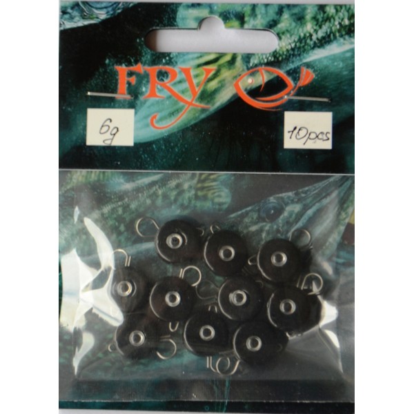 Вантаж вухатий рибальський, таблетка (ексцентрик) колір Silvereyes Black, 10шт в уп., вага 6г